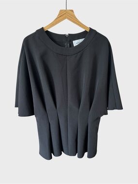 ARRANGE Black Short-Sleeve Pleated Women's Top